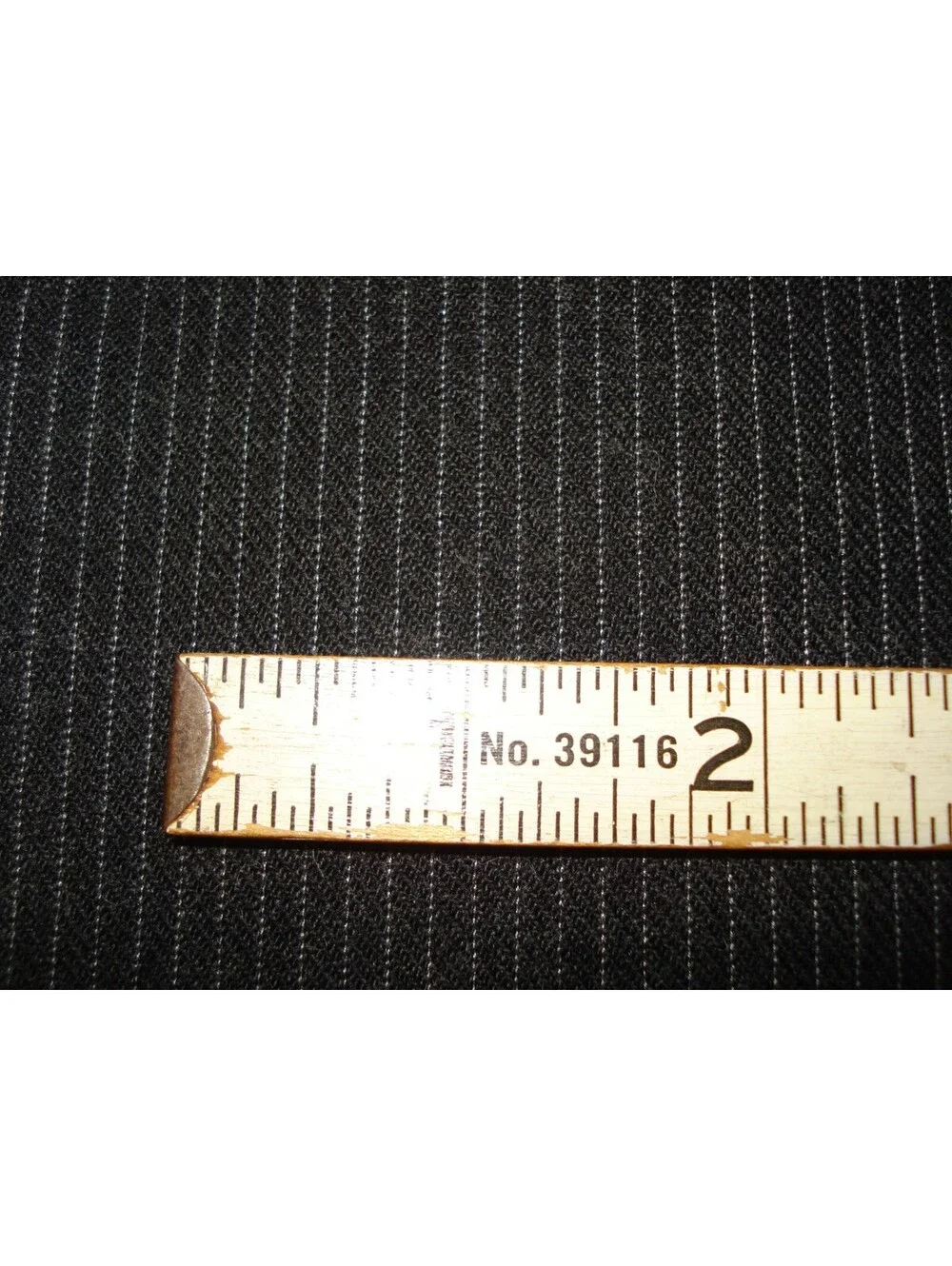 5+ Yds of Vtg Deadstock Sessa Giovanni Italian Dark Grey Pinstripe Wool Fabric